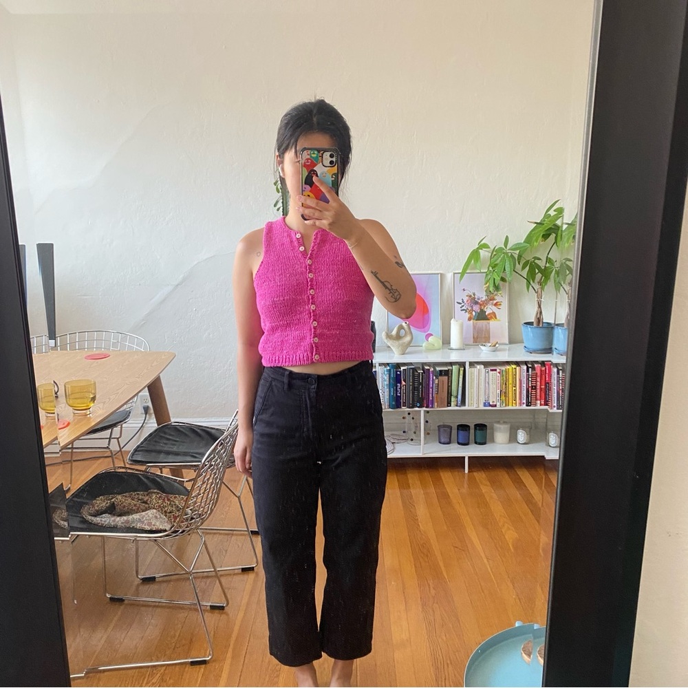 Everlane Black straight leg cropped pants